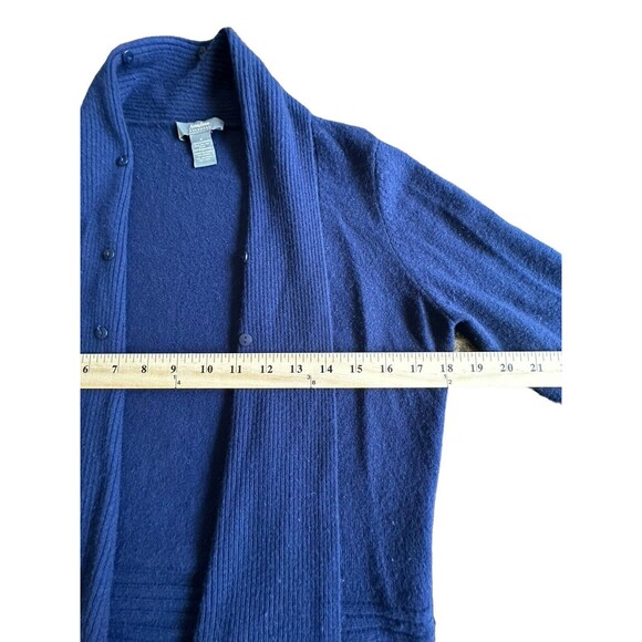 Neiman Marcus‎ Size Small 100% Cashmere Blue Long Sleeve Open Cardigan #O1-5 - Picture 5 of 9